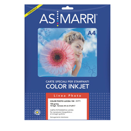 Carta inkjet a4 150gr 10fg color photo lucida 8297 as marri