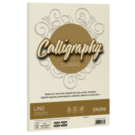 Carta calligraphy lino 200gr a4 50fg avorio 02