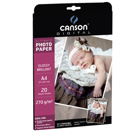 Carta inkjet a4 270gr 20fg photo glossy ultimate canson