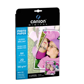 Carta inkjet a4 180gr 20fg photo glossy fronte/retro performance canson