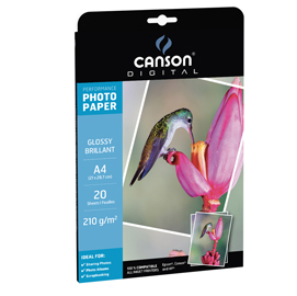 Carta inkjet a4 210gr 20fg photo glossy performance canson