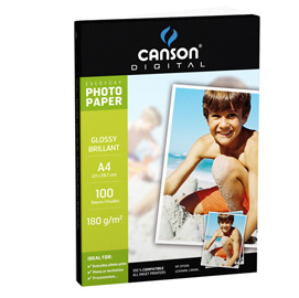 Carta inkjet a4 180gr 100fg photo glossy everyday canson